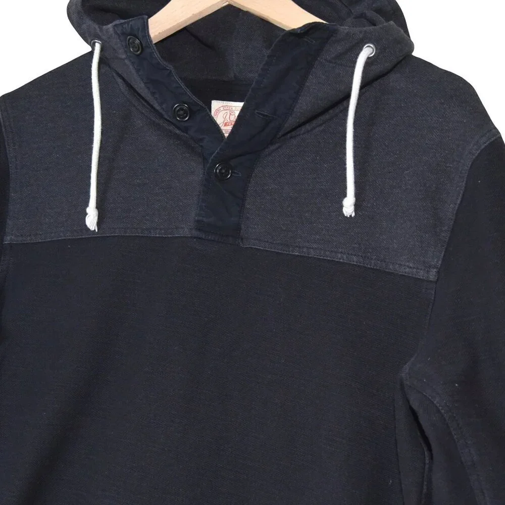 J.Crew Pullover Hoodie Size Small 85% Cotton Blend Medium Weight Faded Black